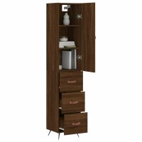 vidaXL Highboard Braun Eichen-Optik 34,5x34x180 cm Holzwerkstoff