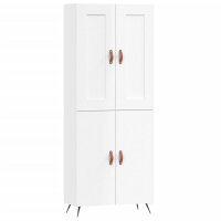 vidaXL Highboard Hochglanz-Wei&szlig; 69,5x34x180 cm Holzwerkstoff