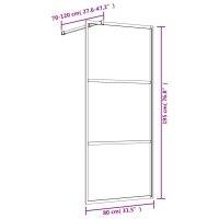 vidaXL Duschwand f&uuml;r Begehbare Dusche mit ESG Klarglas Rot 80x195 cm