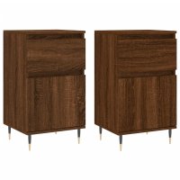 vidaXL Sideboards 2 Stk. Braun Eichen-Optik 40x35x70 cm...