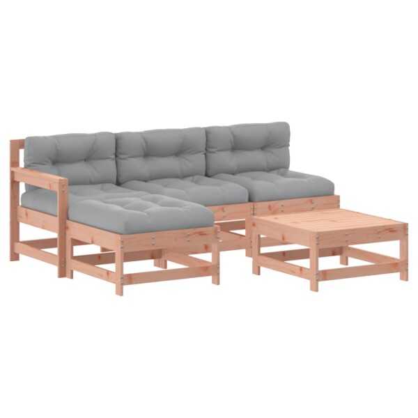 vidaXL 5-tlg. Garten-Lounge-Set mit Kissen Massivholz Douglasie