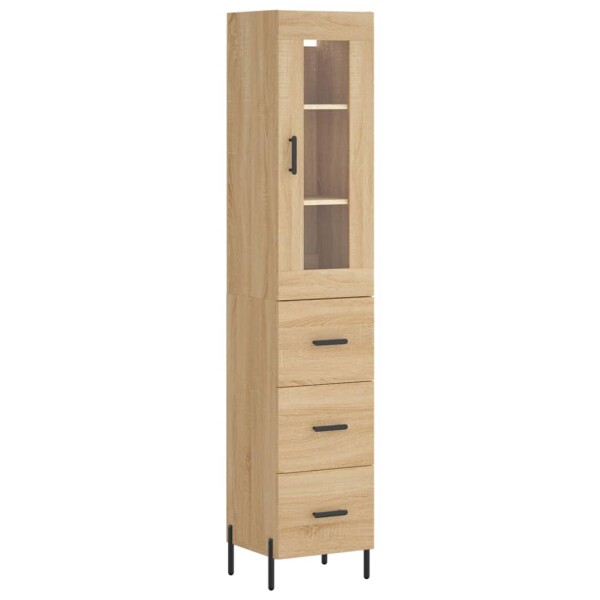 vidaXL Highboard Sonoma-Eiche 34,5x34x180 cm Holzwerkstoff