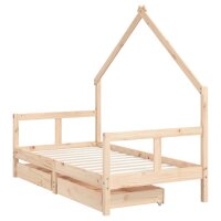 vidaXL Kinderbett mit Schubladen 80x160 cm Massivholz Kiefer