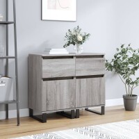 vidaXL Sideboards 2 Stk. Grau Sonoma 40x35x70 cm Holzwerkstoff