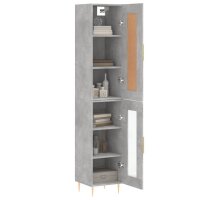 vidaXL Highboard Betongrau 34,5x34x180 cm Holzwerkstoff