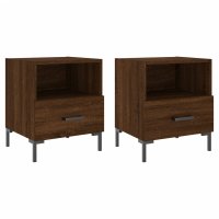 vidaXL Nachttische 2Stk. Braun Eichen-Optik 40x35x47,5cm...