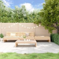 vidaXL 4-tlg. Garten-Lounge-Set mit Kissen Massivholz