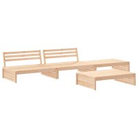 vidaXL 4-tlg. Garten-Lounge-Set mit Kissen Massivholz