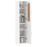 vidaXL Highboard Hochglanz-Wei&szlig; 34,5x34x180 cm Holzwerkstoff