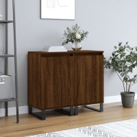 vidaXL Sideboards 2 Stk. Braun Eichen-Optik 40x35x70 cm...