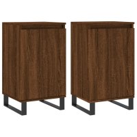 vidaXL Sideboards 2 Stk. Braun Eichen-Optik 40x35x70 cm...