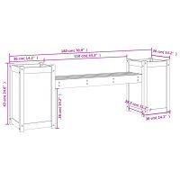 vidaXL Gartenbank mit Pflanzk&uuml;beln Honigbraun 180x36x63 cm Massivholz