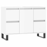 vidaXL Badschrank Hochglanz-Weiß 80x33x60 cm...