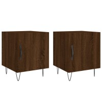 vidaXL Nachttische 2 Stk. Braun Eichen-Optik 40x40x50 cm Holzwerkstoff