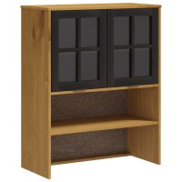 vidaXL Aufsatz für Highboard mit Glastüren FLAM Massivholz Kiefer