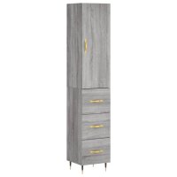 vidaXL Highboard Grau Sonoma 34,5x34x180 cm Holzwerkstoff