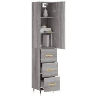 vidaXL Highboard Grau Sonoma 34,5x34x180 cm Holzwerkstoff