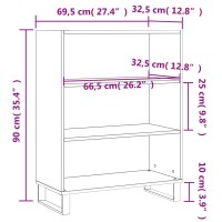 vidaXL Regalschrank Grau Sonoma 69,5x32,5x90 cm Holzwerkstoff