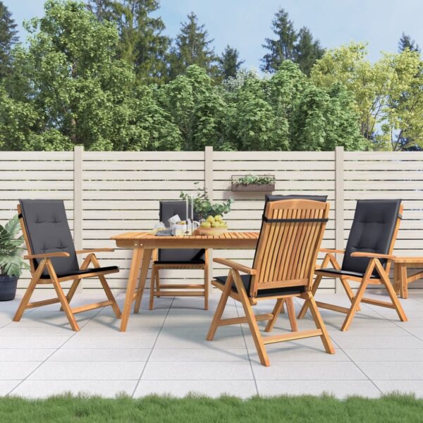 vidaXL Gartenst&uuml;hle mit Kissen 4 Stk. Massivholz Teak