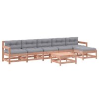 vidaXL 7-tlg. Garten-Lounge-Set mit Kissen Massivholz Douglasie