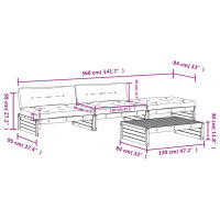 vidaXL 4-tlg. Garten-Lounge-Set mit Kissen Kiefernholz Impr&auml;gniert