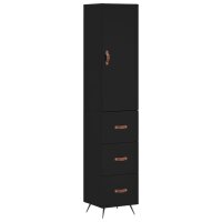 vidaXL Highboard Schwarz 34,5x34x180 cm Holzwerkstoff