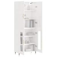 vidaXL Highboard Hochglanz-Wei&szlig; 69,5x34x180 cm Holzwerkstoff