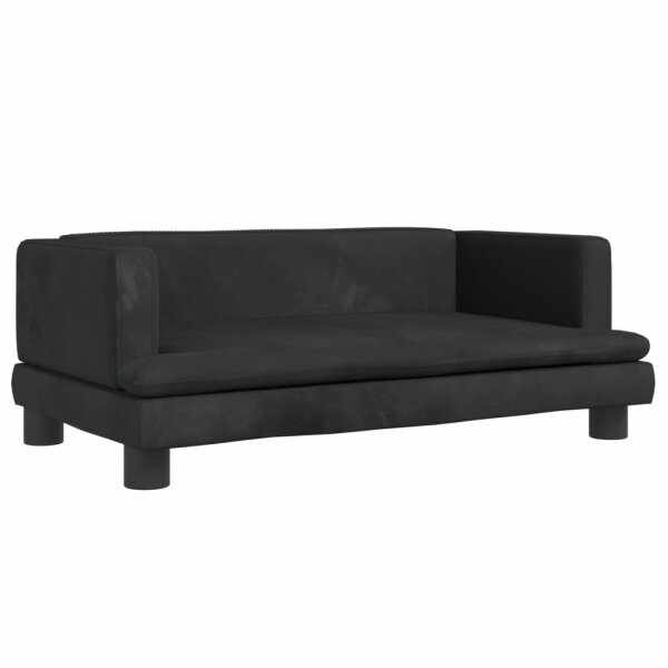 vidaXL Hundebett Schwarz 80x45x30 cm Samt