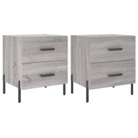 vidaXL Nachttische 2 Stk. Grau Sonoma 40x35x47,5 cm...