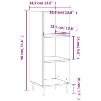 vidaXL Sideboard Grau Sonoma 34,5x32,5x90 cm Holzwerkstoff