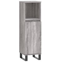 vidaXL Badschrank Grau Sonoma 30x30x100 cm Holzwerkstoff