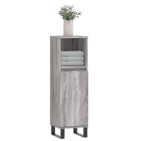 vidaXL Badschrank Grau Sonoma 30x30x100 cm Holzwerkstoff