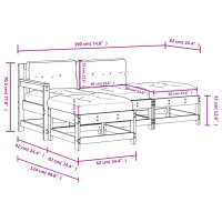 vidaXL 4-tlg. Garten-Lounge-Set mit Kissen Wei&szlig; Massivholz