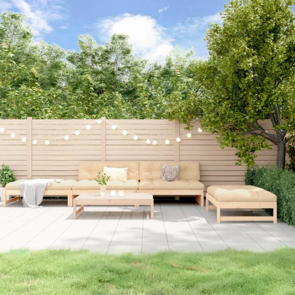 vidaXL 5-tlg. Garten-Lounge-Set mit Kissen Massivholz