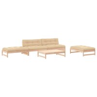 vidaXL 5-tlg. Garten-Lounge-Set mit Kissen Massivholz