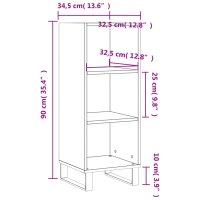 vidaXL Sideboard Braun Eichen-Optik 34,5x32,5x90 cm Holzwerkstoff