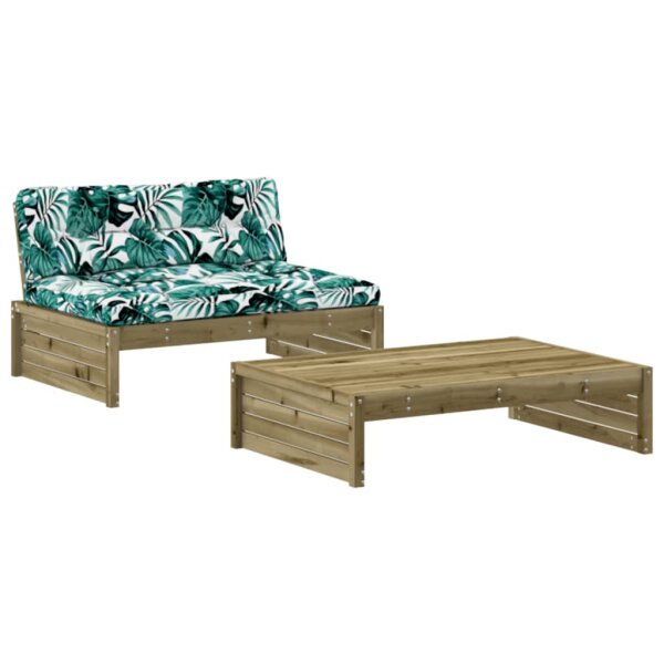 vidaXL 2-tlg. Garten-Lounge-Set mit Kissen Impr&auml;gniertes Kiefernholz