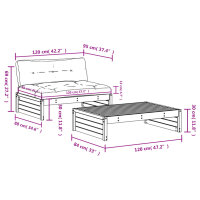 vidaXL 2-tlg. Garten-Lounge-Set mit Kissen Impr&auml;gniertes Kiefernholz