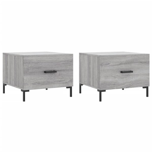 vidaXL Couchtische 2 Stk. Grau Sonoma 50x50x40 cm Holzwerkstoff