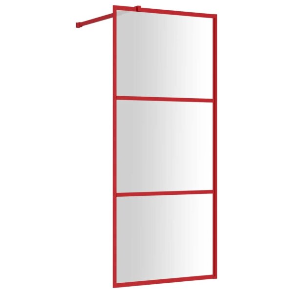 vidaXL Duschwand f&uuml;r Begehbare Dusche mit ESG Klarglas Rot 90x195 cm