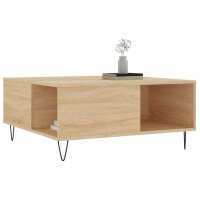 vidaXL Couchtisch Sonoma-Eiche 80x80x36,5 cm Holzwerkstoff