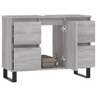 vidaXL Badschrank Grau Sonoma 80x33x60 cm Holzwerkstoff