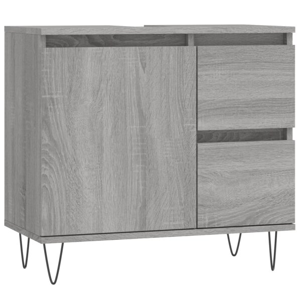 vidaXL Badschrank Grau Sonoma 65x33x60 cm Holzwerkstoff