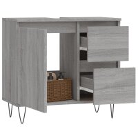 vidaXL Badschrank Grau Sonoma 65x33x60 cm Holzwerkstoff