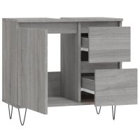 vidaXL Badschrank Grau Sonoma 65x33x60 cm Holzwerkstoff