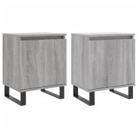 vidaXL Nachttische 2 Stk. Grau Sonoma 40x30x50 cm...