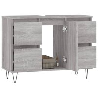 vidaXL Badschrank Grau Sonoma 80x33x60 cm Holzwerkstoff