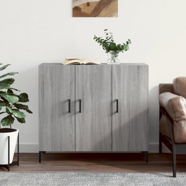 vidaXL Sideboard Grau Sonoma 90x34x80 cm Holzwerkstoff