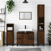 vidaXL Badschrank Braun Eichen-Optik 80x33x60 cm...