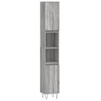 vidaXL Badschrank Grau Sonoma 30x30x190 cm Holzwerkstoff